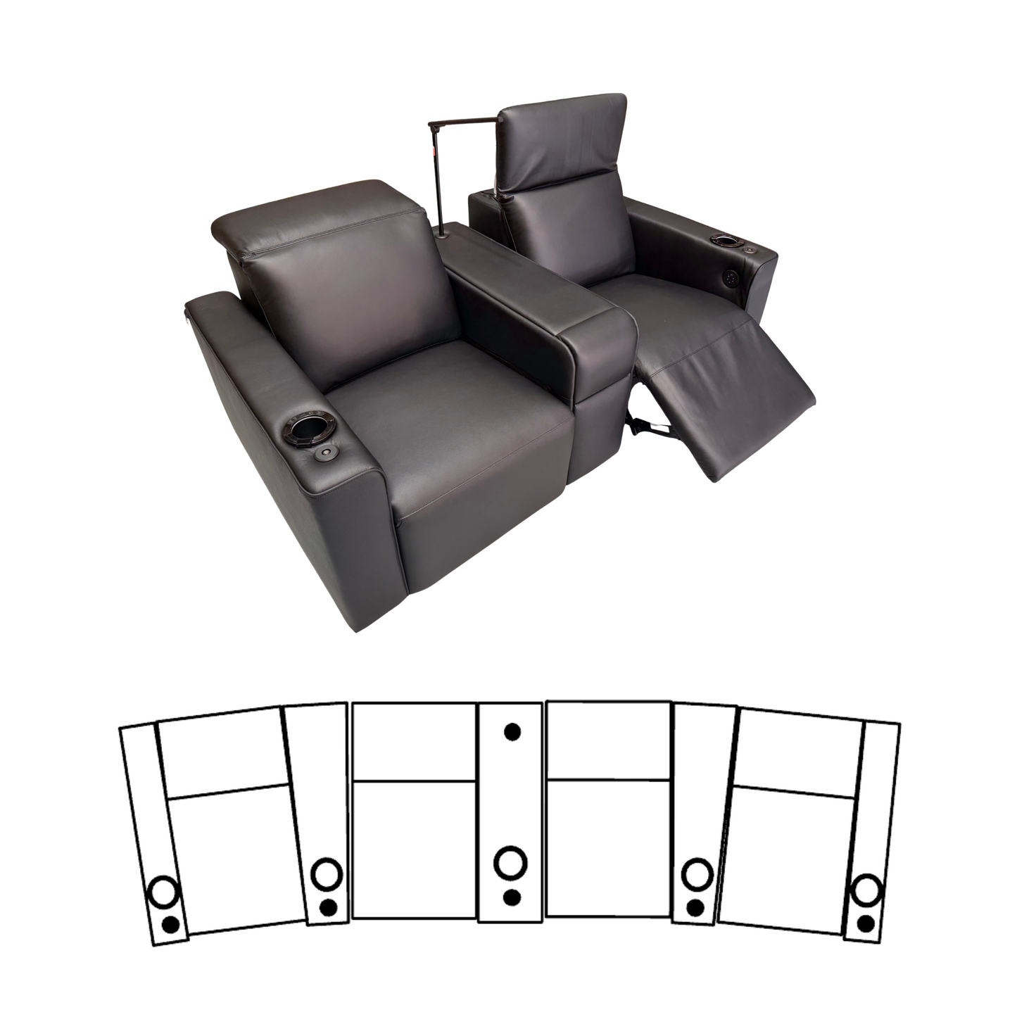 CFG432 Single Console-SL Tribeca Pro Standard Leather