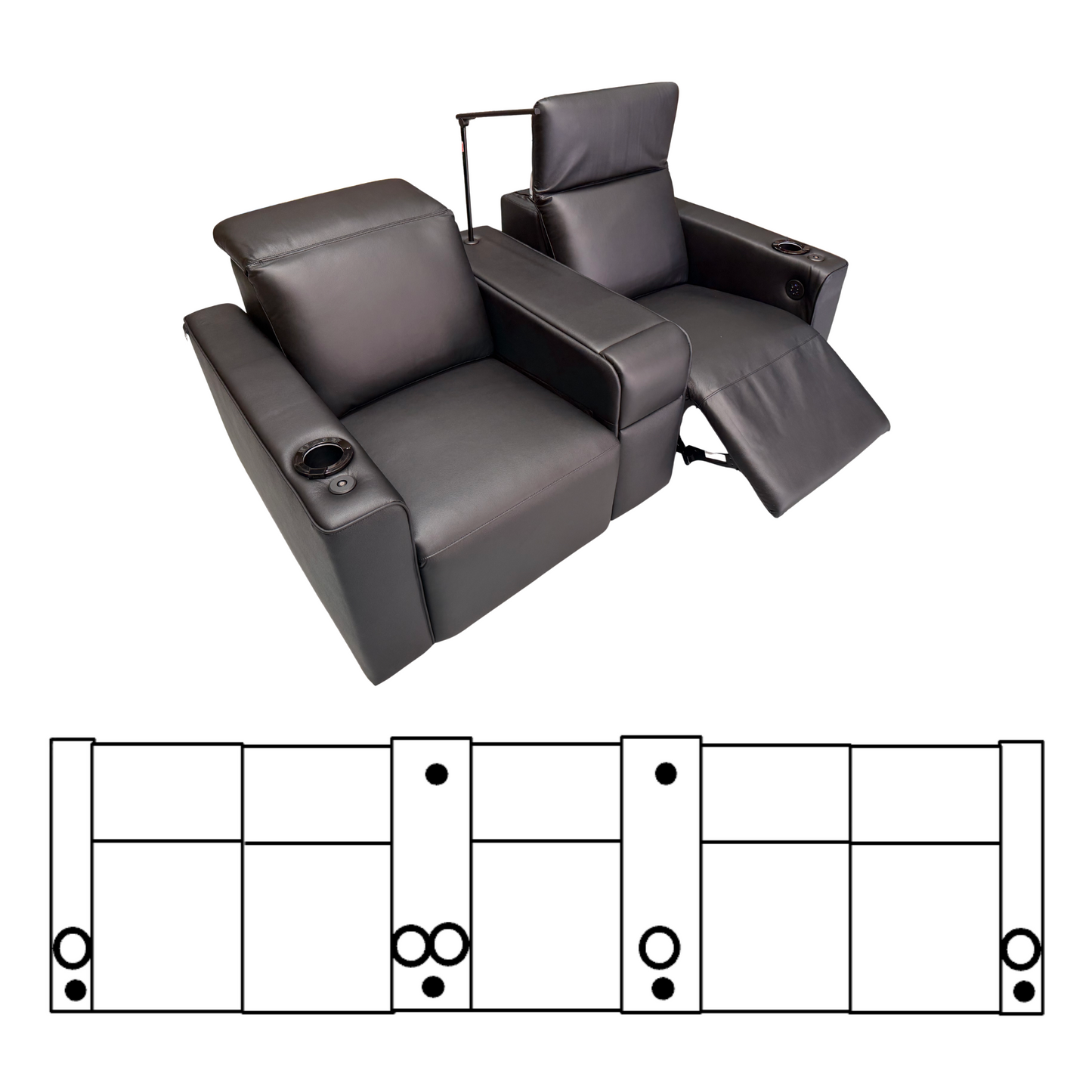CFG521C2 Twin Console -SL Tribeca Pro Standard Leather