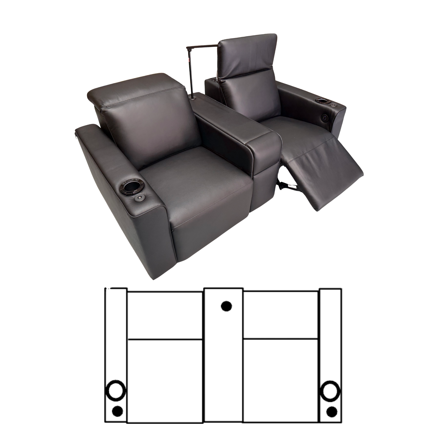 CFG210-SL Single Console -SL Tribeca Pro Standard Leather