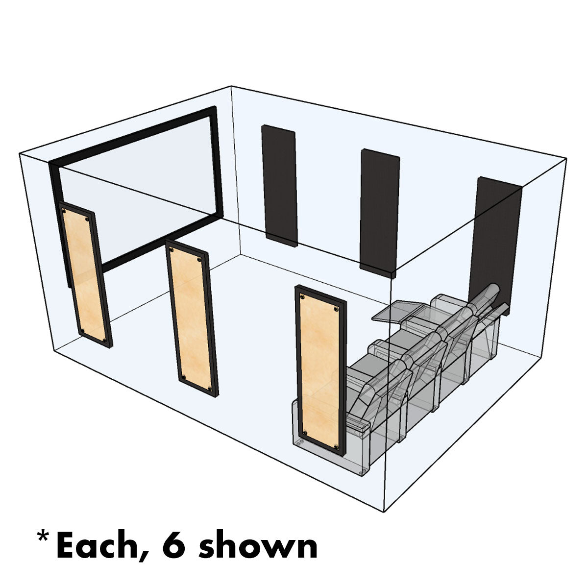 Manhattan AcoustaSense™ Acoustic Absorption Panel Rectangular Black Kit (each)