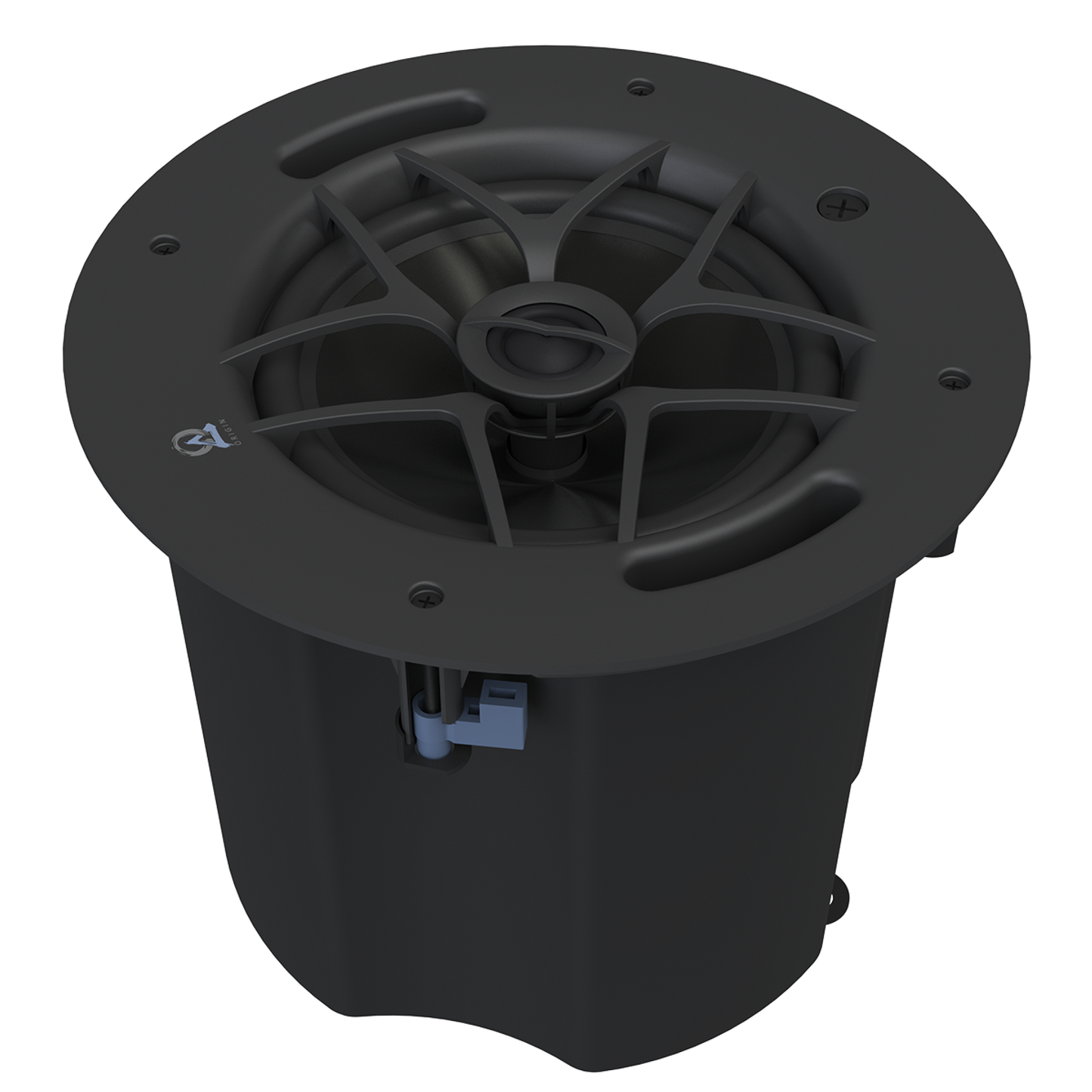 Origin PC80 2 Way 70/100v Line InCeiling Speaker Black/ White Round Grill