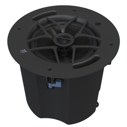 Origin PC80 2 Way 70/100v Line InCeiling Speaker Black/ White Round Grill