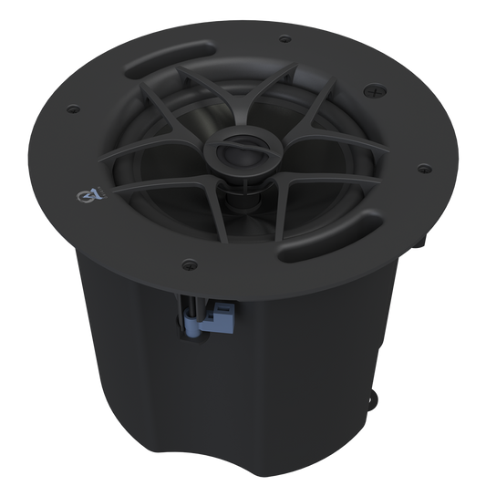 Origin PC80 2 Way 70/100v Line InCeiling Speaker Black/ White Round Grill