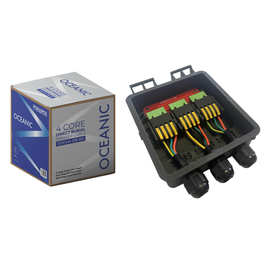 Special Cable Buy - 4 Core Direct Burial Speaker Cable 14 AWG - Brown and Speaker Snap Outdoor Junction Box