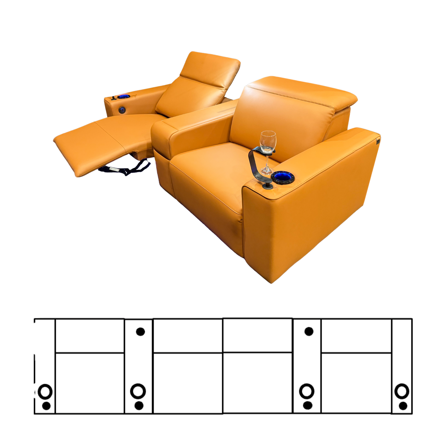CFG420 Twin Console -SL Tribeca Pro Luxe Standard Leather