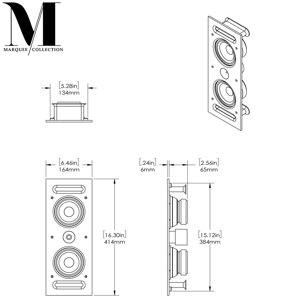 Origin M3500IW 2 Way InWall LCR / Surround  Speaker - Marquee