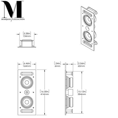 Origin M3500IW 2 Way InWall LCR / Surround  Speaker - Marquee