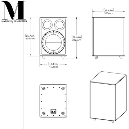 Origin M1500SUB InRoom Forward Firing Passive Subwoofer - Marquee