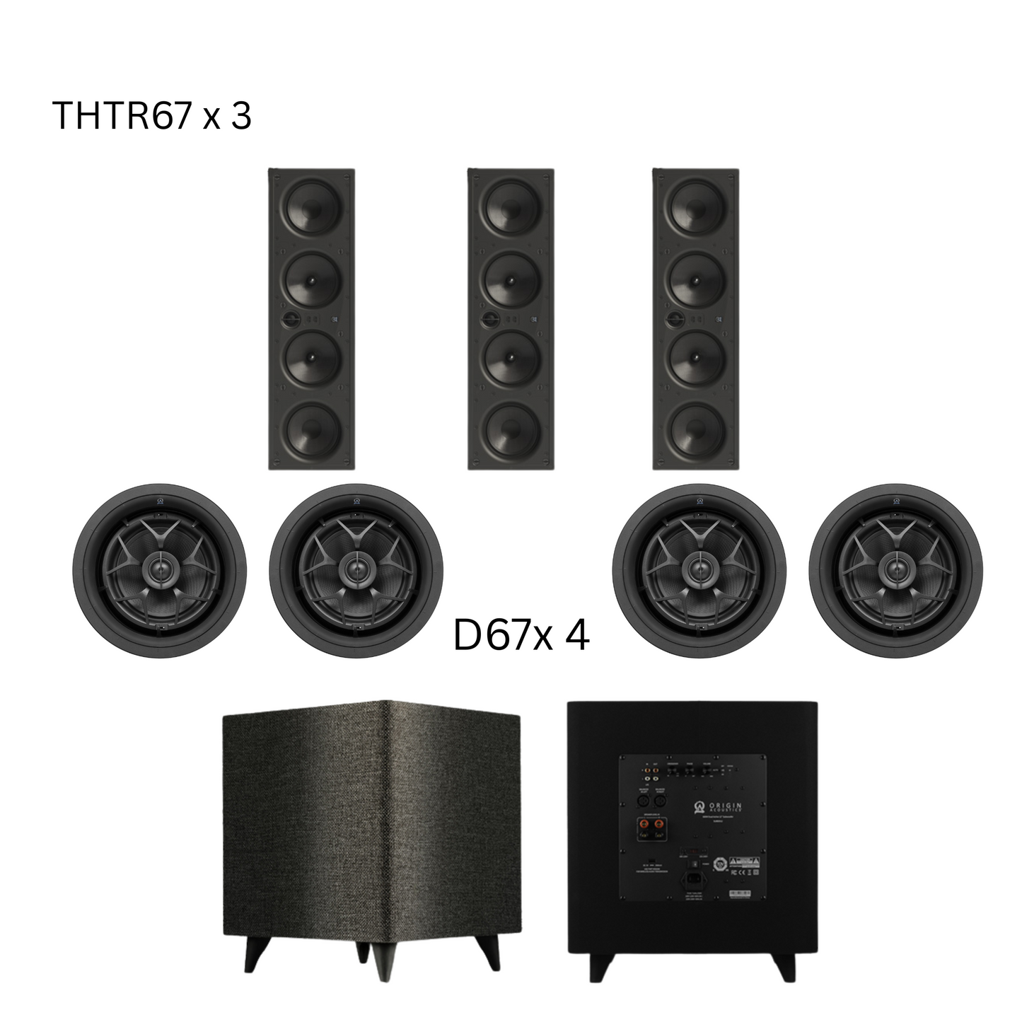 Origin THTR67-7.1 Kit With D67 - Surround Packs