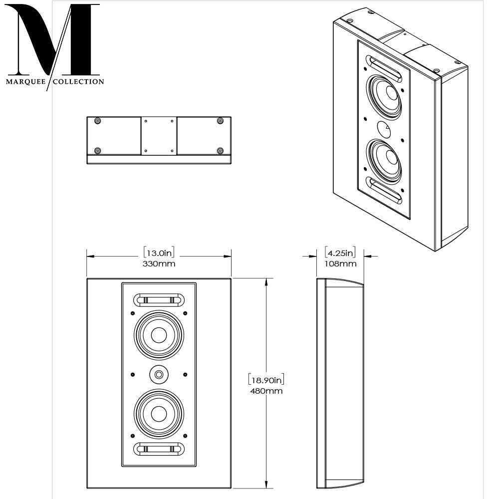 Origin M3500OW 2 Way OnWall LCR / Surround  Speaker - Marquee