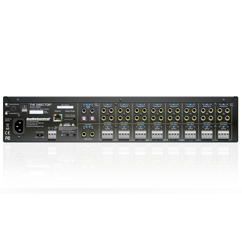 AudioControl M6800 16CH Network Matrix DSP Power Amplifier