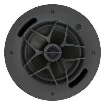 Origin PC80 2 Way 70/100v Line InCeiling Speaker Black/ White Round Grill