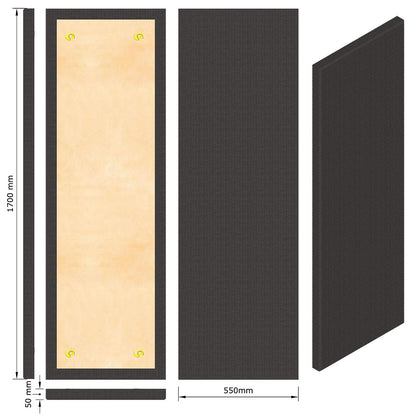 Manhattan AcoustaSense™ Absorption Panel Rect Black - 6 Pack