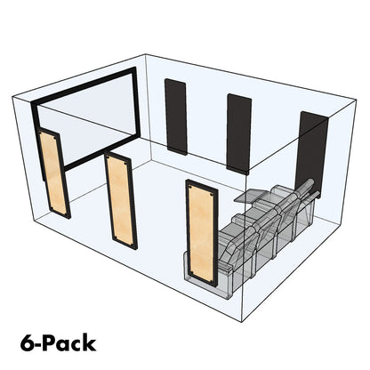 Manhattan AcoustaSense™ Acoustic Absorption Panel Rectangular Black - 6 Pack